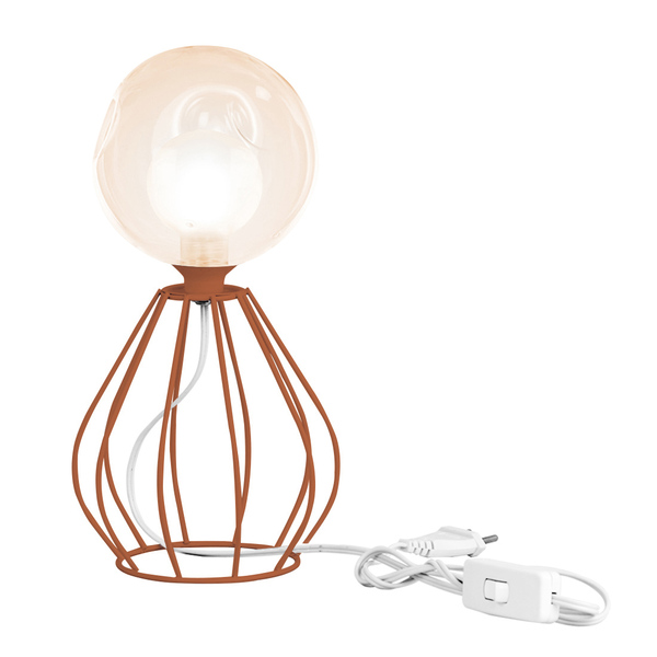 Abajur Cebola Cobre Bolinha Harmony Ambar Maravilhoso