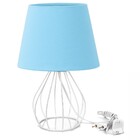 Abajur Cebola Dome Azul Bebe Com Aramado Branco