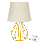 Abajur Cebola Dome Bege Com Aramado Amarelo