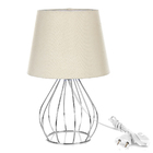 Abajur Cebola Dome Bege Com Aramado Cromado