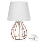 Abajur Cebola Dome Branco Com Aramado Cobre