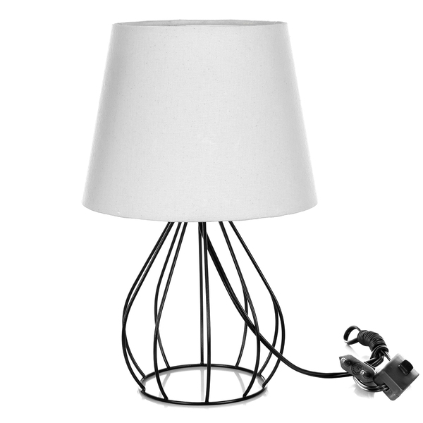 Abajur Cebola Dome Branco Com Aramado Preto