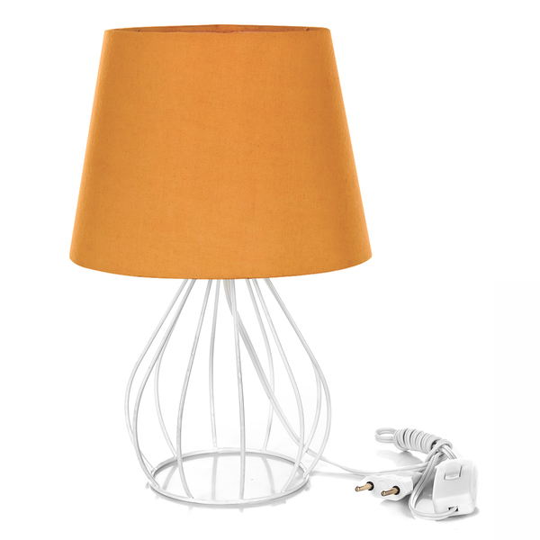 Abajur Cebola Dome Laranja Com Aramado Branco