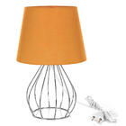 Abajur Cebola Dome Laranja Com Aramado Cromado