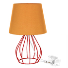 Abajur Cebola Dome Laranja Com Aramado Vermelho