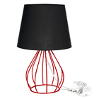 Abajur Cebola Dome Preto Com Aramado Vermelho