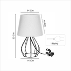 Abajur Cebola Dome Rosa/bolinha Com Aramado Azul