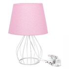 Abajur Cebola Dome Rosa/bolinha Com Aramado Branco