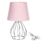 Abajur Cebola Dome Rosa Com Aramado Cromado