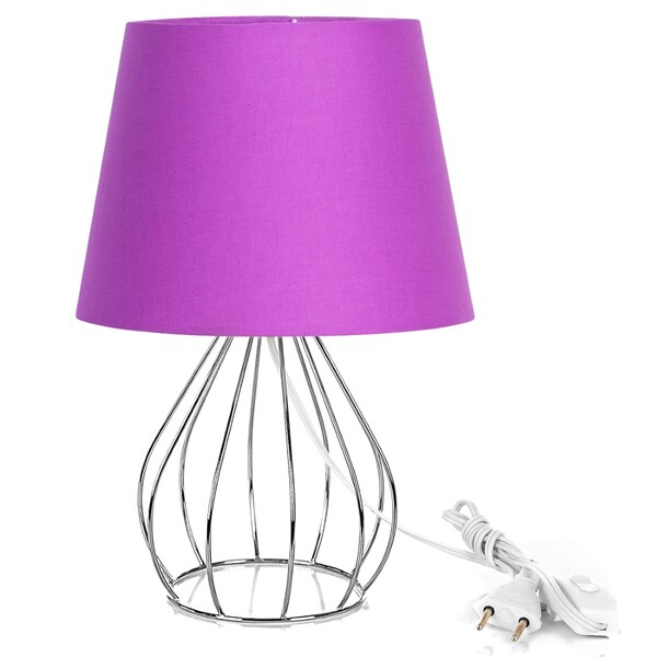 Abajur Cebola Dome Roxo Com Aramado Cromado