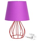 Abajur Cebola Dome Roxo Com Aramado Vermelho