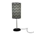 Abajur Cilíndrico Chevron Preto E Branco