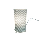 Abajur Cilíndrico Revestido Com Tecido Geométrico Chevron Cin