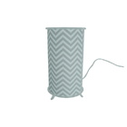 Abajur Cilíndrico Revestido Com Tecido Geométrico Chevron Cin