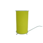 Abajur Cilíndrico Revestido Com Tecido Liso Amarelo