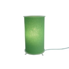 Abajur Cilíndrico Revestido Com Tecido Liso Verde
