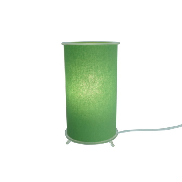 Abajur Cilíndrico Revestido Com Tecido Liso Verde