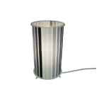 Abajur Cilíndrico Revestido Com Tecido Listrado Preto,  Branc