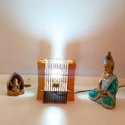 Abajur Colibri De Mesa - Mdf Cru 20x20cm