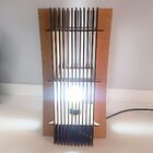 Abajur Colibri De Mesa - Mdf Cru 40x20cm