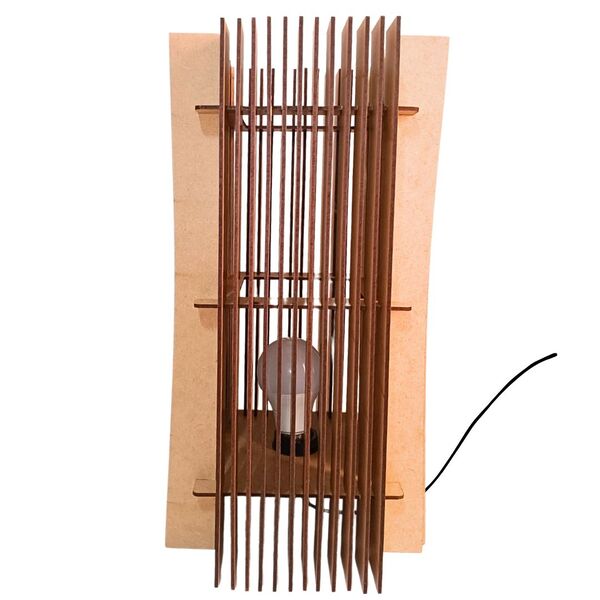 Abajur Colibri De Mesa - Mdf Cru Kit Com 2 - 40x20cm E 20x20cm