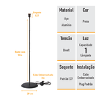 Abajur Coluna Básico - Preto