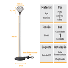 Abajur Coluna Diamante - Preto