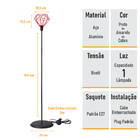 Abajur Coluna Diamante - Vermelho