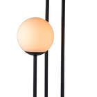 Abajur Coluna Newton 3 Globos Esfera De Vidro Branco - Preto