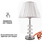 Abajur Cristal Toque Touch  Quarto/sala - 806 - 110v