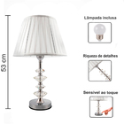Abajur Cristal Toque Touch  Quarto/sala - 851 - 220v