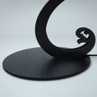 Abajur Curves Preto Com Cúpula Chevron Preto E Branco