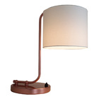 Abajur Curvo Raissa Rose Gold Com Cúpula Branca Ref 86