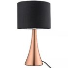 Abajur De Alumínio Cobre E Cúpula Preta