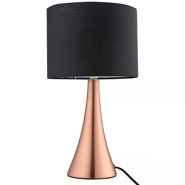 Abajur De Alumínio Cobre E Cúpula Preta