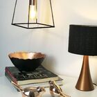 Abajur De Alumínio Cobre E Cúpula Preta