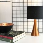 Abajur De Alumínio Cobre E Cúpula Preta