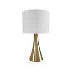 Abajur De Alumínio Dourado E Cúpula Branca