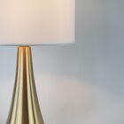 Abajur De Alumínio Dourado E Cúpula Branca