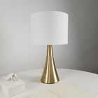 Abajur De Alumínio Dourado E Cúpula Branca