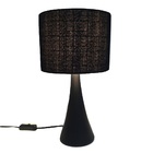 Abajur De Alumínio Preto E Cúpula Preta