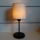 Abajur De Cabeceira Md-2010pr Cúpula Em Tecido Rústico Bege