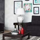 Abajur De Cerâmica Brilhante Com Cúpula - Branco