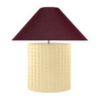 Abajur De Cerâmica Com Cúpula Em Tecido –  Bolhas Bege Natura