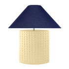 Abajur De Cerâmica Com Cúpula Em Tecido –  Bolhas Verde Musgo