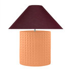 Abajur De Cerâmica Com Cúpula Em Tecido –  Bolhas Verde Musgo