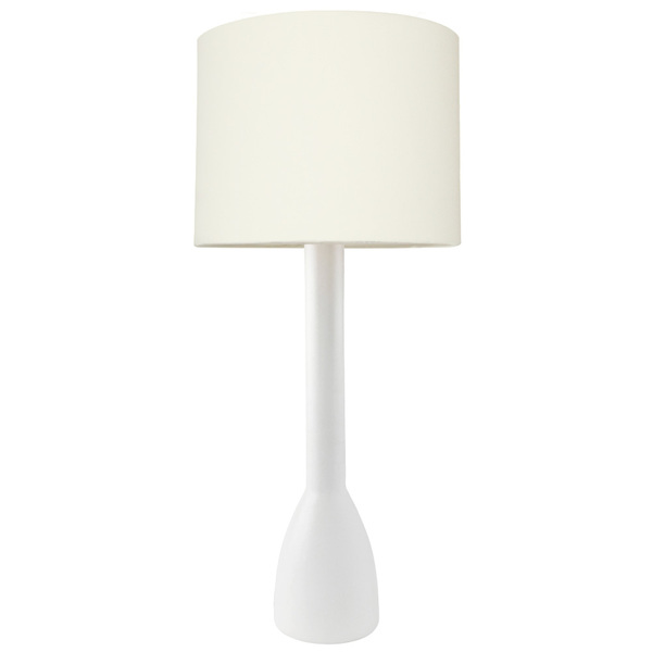 Abajur De Cerâmica Com Cúpula Em Tecido – Tisgo Branco