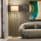 Abajur De Chão Decoração Para Escritorio Base Mdf Bivolt Cham