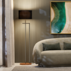 Abajur De Chão Decoração Para Escritorio Base Mdf Bivolt Cupu