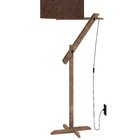 Abajur De Chão Luminária Elegance Com Cúpula Marrom E Pés De